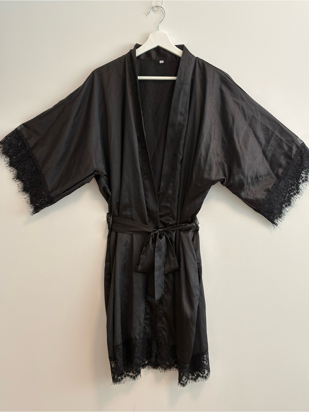 Satin Lace-Trim Robe - Picture 3 of 10
